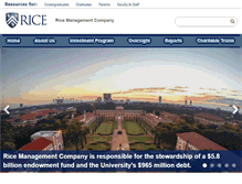 Tablet Screenshot of investments.rice.edu
