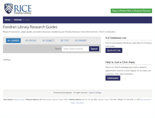 Tablet Screenshot of libguides.rice.edu