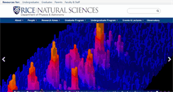 Desktop Screenshot of physics.rice.edu