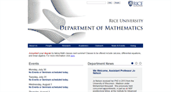 Desktop Screenshot of math.rice.edu