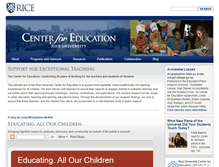 Tablet Screenshot of centerforeducation.rice.edu
