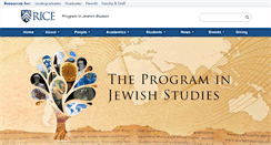 Desktop Screenshot of jewishstudies.rice.edu