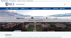 Desktop Screenshot of fachandbook.rice.edu