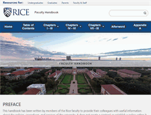 Tablet Screenshot of fachandbook.rice.edu